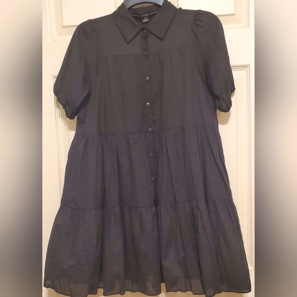 HYFVE Not your girl tiered button up mini dress. Size S - Picture 1 of 10